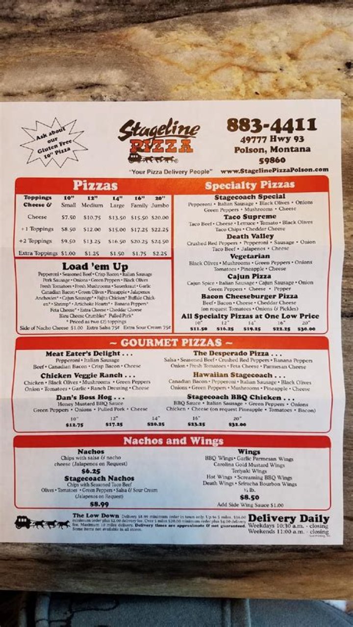 Discovering the Delicious **Stageline Pizza Polson Menu**