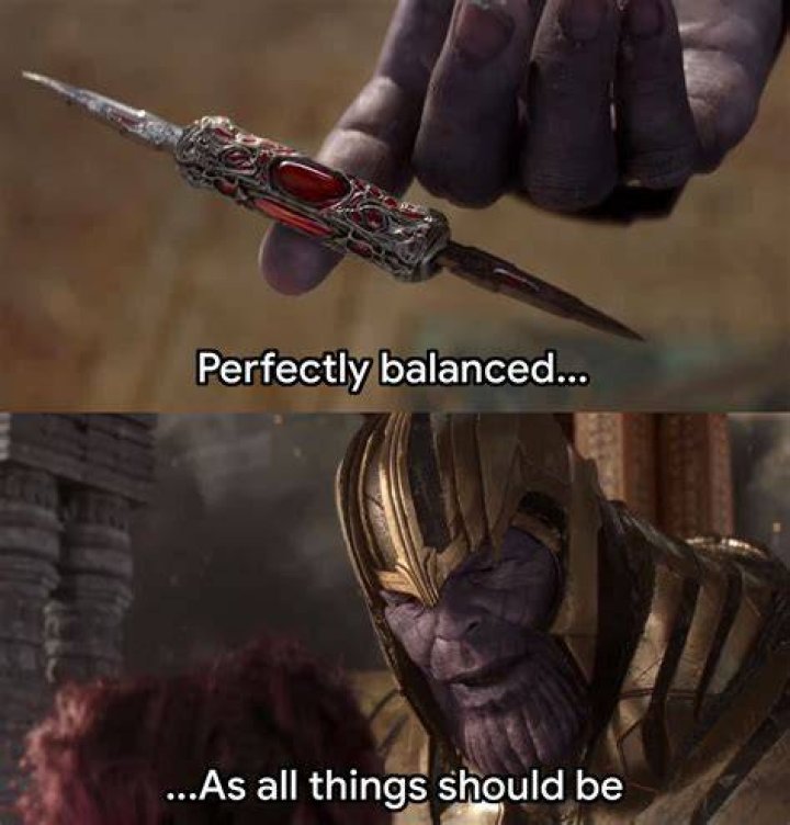 Exploring Thanos Vision of a Perfectly Balanced Universe