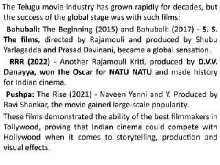 The Rise of TollyWood Cinema: How Indian Films Are Taking Over the World
