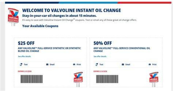 Valvoline Coupon $25: Save Big on Your Next Oil Change or Auto Service!